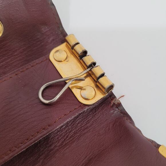 Cartier Key Hooks Charm Case Wallet Red Bordeaux Burgundy Small Leather Fair - Picture 5 of 11